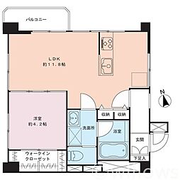 第17宮庭マンション 1LDKの間取図画像