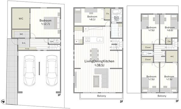 容積率が200％適用のため、240m2超の広々プランが可能。整形地のため各階の導線もシンプルに、住み心地とデザイン性の両立が実現できます♪提携工務店のご紹介も承っております。お気軽にお問合せください。