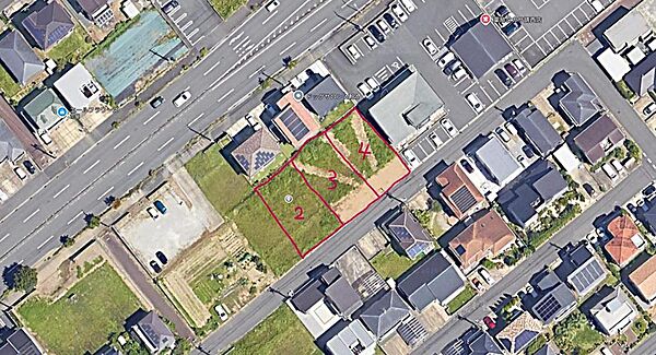 現地の区画割りを明示しました狭域地図です。