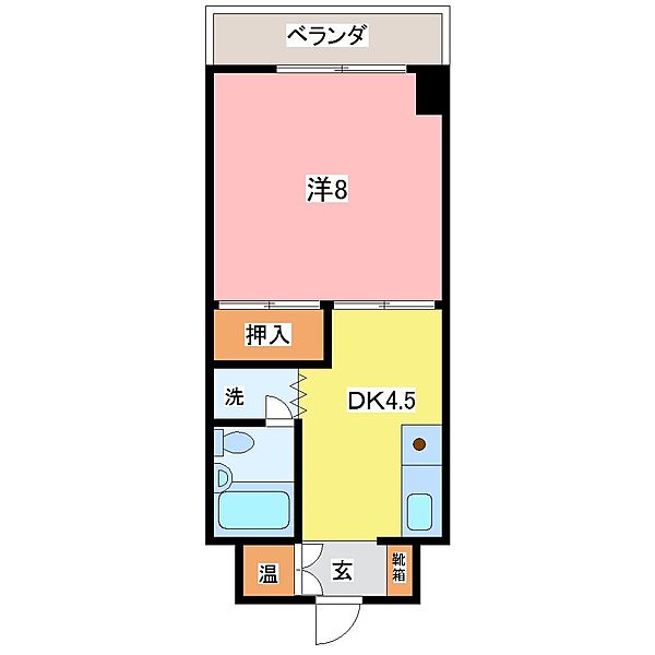 blu marino 405｜福井県福井市日光 2丁目(賃貸マンション1DK・4階・27.36㎡)の写真 その2