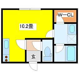 ZANAC 2階ワンルームの間取り