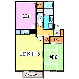 セジュールMTA棟 2LDKの間取図画像
