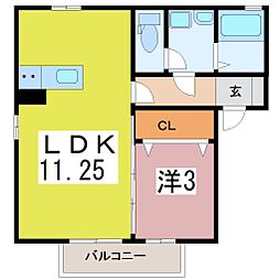 レジーナ 1LDKの間取図画像