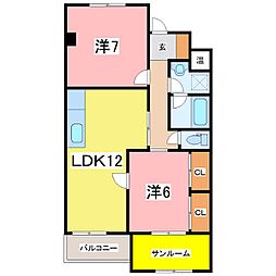 文京ハイム 2LDKの間取図画像