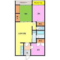 サンパーラ板垣 3LDKの間取図画像