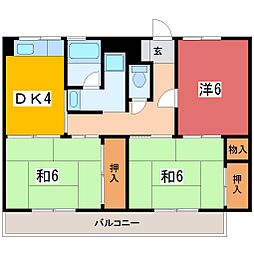 プレジデント福井1号棟 3DKの間取図画像