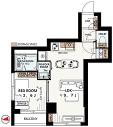 両国ニューハイツみふね 1LDKの間取図画像