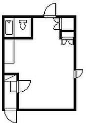 ほくと荘 ワンルームの間取図画像