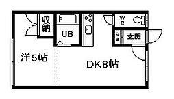 コーポイースト 1DKの間取図画像