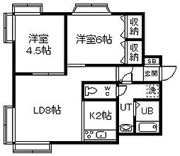 スプレンダー 2LDKの間取図画像