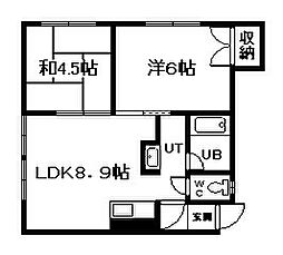 クルーズハウス豊岡 2LDKの間取図画像
