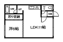 コーポ希望 1LDKの間取図画像