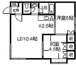 ロイヤルマンション 2LDKの間取図画像