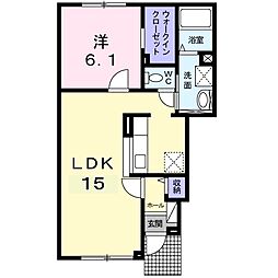 カーサ・ラッフィナート 1LDKの間取図画像