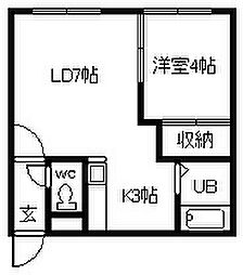 ティエラ 1LDKの間取図画像