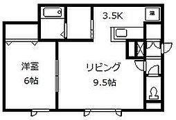 フレーシア 1LDKの間取図画像