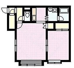 チャンプB 1LDKの間取図画像