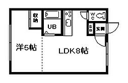 コーポイースト 1DKの間取図画像
