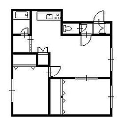 ル・クレアージュ 2LDKの間取図画像