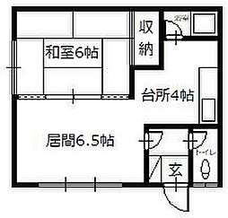 エコーハイツ 1LDKの間取図画像
