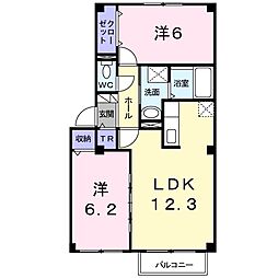 ヴィラチェリオ 2LDKの間取図画像
