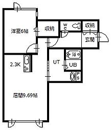 Olive5 1LDKの間取図画像