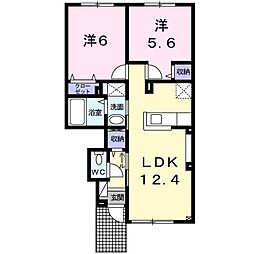 パンプキン3 2LDKの間取図画像