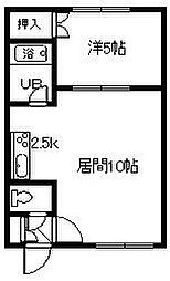 カサグレースB 1LDKの間取図画像