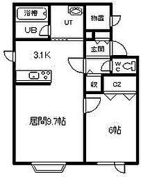 ブルーソール 1LDKの間取図画像