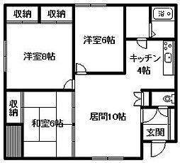 エポック永山A棟 3LDKの間取図画像