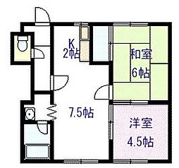 パル510 2LDKの間取図画像