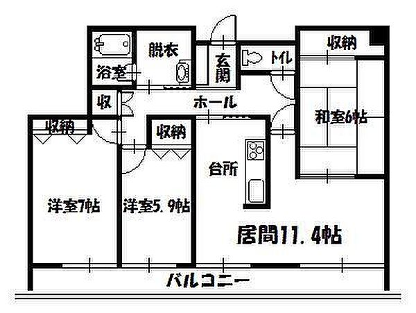 同じ建物の物件間取り写真 - ID:201014635934