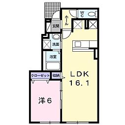 ルーマフォンテ 1LDKの間取図画像