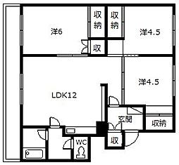 ツインクル春光A 3LDKの間取図画像