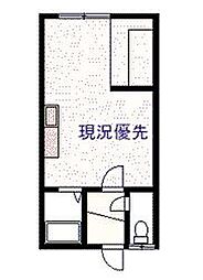 高西ハイツ ワンルームの間取図画像