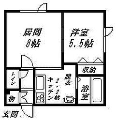 ピースフル2 1LDKの間取図画像