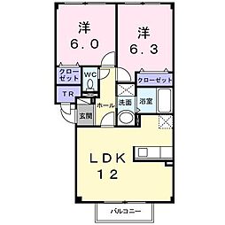 アスピア.1 2LDKの間取図画像