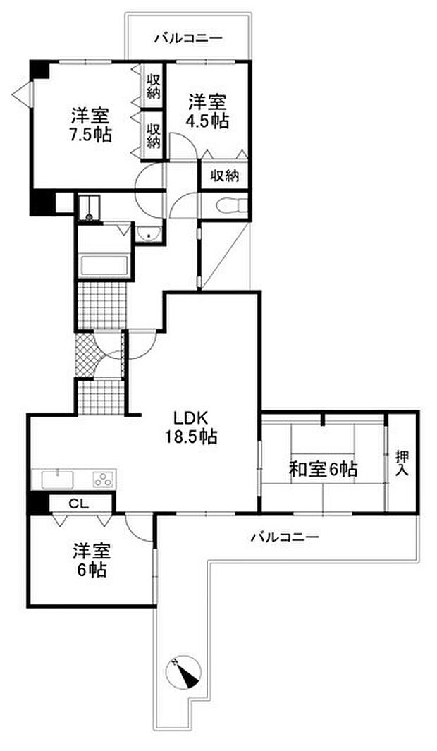 4LDK、専有面積97.22平米、バルコニー面積24.94平米。２０２４年３月リフォーム完成！最上階・両面バルコニー、全室に窓があり陽当たり・通風・眺望良好！千里第一小徒歩約４分◎オートロック完備です