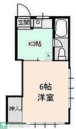 桜ヶ丘ハイツ 1DKの間取図画像