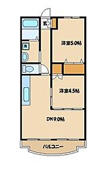レジデンス21 2DKの間取図画像