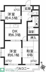 ラークハイツ座間 3DKの間取図画像