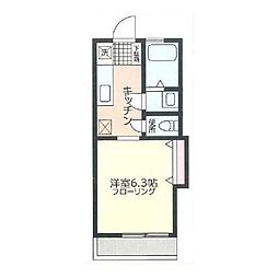 シオン・ANDO 1Kの間取図画像