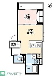 相模原市南区南台3丁目アパート 1LDKの間取図画像