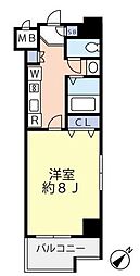 グランヴァンウエストヴィル町田 1Kの間取図画像