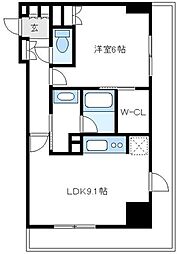 リージア海老名ビナフロント 1LDKの間取図画像