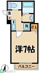 エクレール中央林間2 1Kの間取図画像