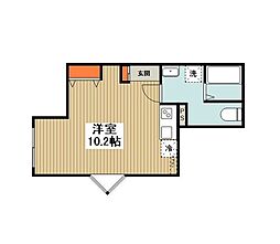 大和市下鶴間アパート ワンルームの間取図画像