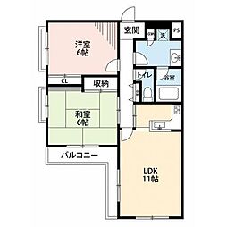 ビバーチェ 2LDKの間取図画像