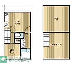 JR横浜線 淵野辺駅 徒歩15分の賃貸アパート 2階1SDKの間取り