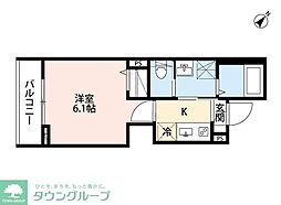 小田急小田原線 小田急相模原駅 徒歩10分の賃貸アパート 1階1Kの間取り